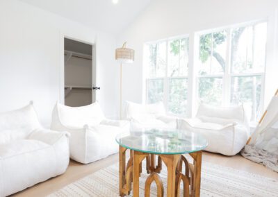 Light-filled living room after a whole-home renovation